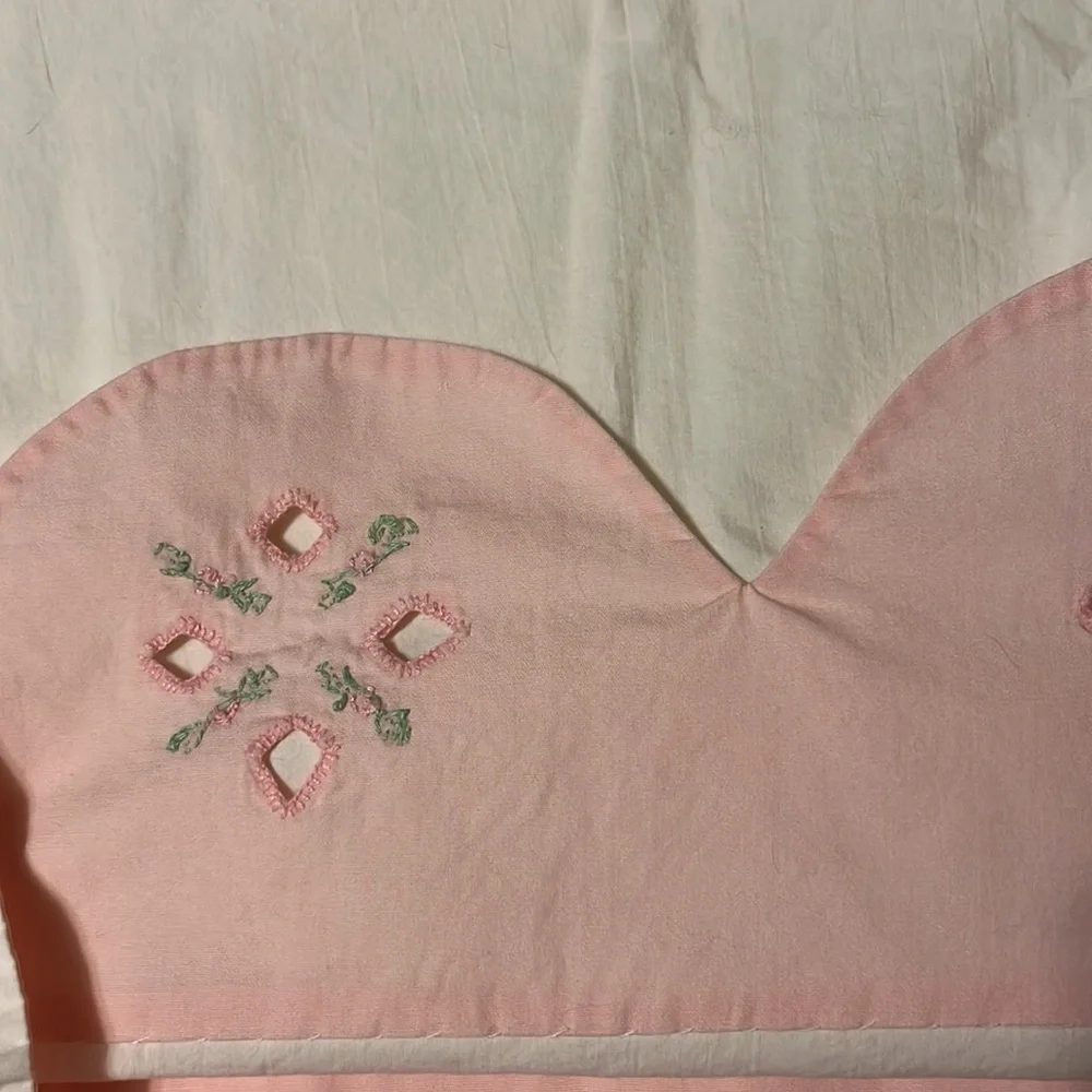 Pillow cases, (2 pair)pink/white. Custom . Standard